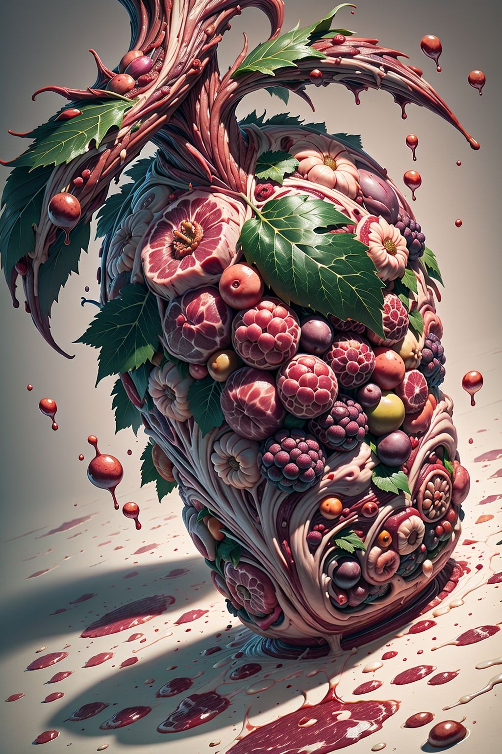 02806-644335119-grapes and mariuana leaves, splash water, flashing particles , depth of field, clean background, made out of raw-meat,  _lora_ra.png